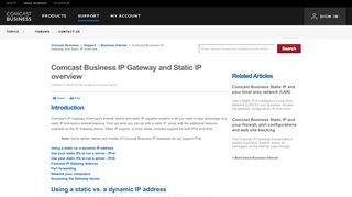 Comcast Business IP Gateway and Static IP overview | Comcast ...