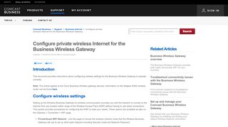 Configure private wireless Internet for the Business Wireless Gateway