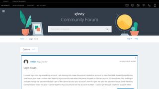 Login Issues - Xfinity Help and Support Forums - 3130025