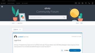 Login Error - Xfinity Help and Support Forums - 2901617