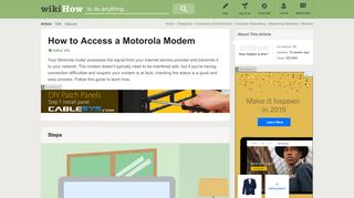 How to Access a Motorola Modem: 3 Steps (with Pictures) - wikiHow