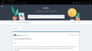 No access to WatchESPN app - Xfinity Help and Support Forums - 3125933
