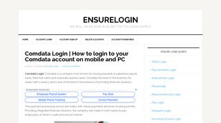 Comdata Login | Login To Comdata Account From PC & Mobile App