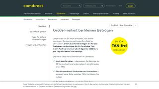 TAN-Freiheit: Große Freiheit bei kleinen Beträgen | comdirect.de