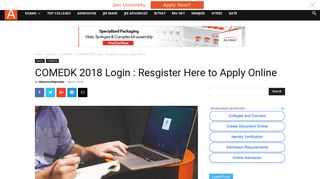 COMEDK 2018 Login : Resgister Here to Apply Online | AglaSem