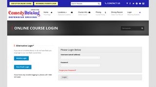 Online Course Login - Comedy Driving