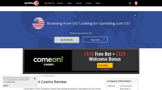 ComeOn! Casino Bonus + Free Spins for Canada - Gambling.com