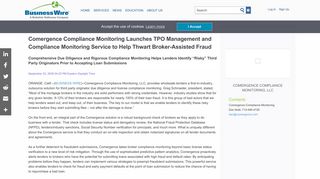Comergence Compliance Monitoring Launches TPO Management ...