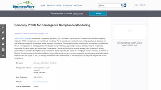 Company Profile for Comergence Compliance Monitoring | Business ...