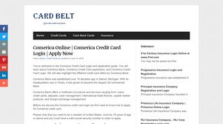 Comerica Online | Comerica Credit Card Login | Apply Now | CardBelt ...