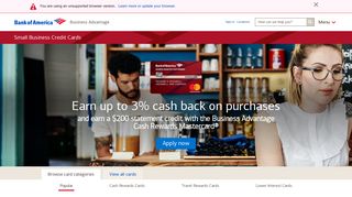 Find Small Business Credit Cards from Bank of America