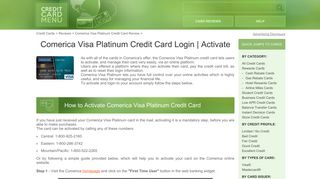 Comerica Visa Platinum Credit Card Login - CreditCardMenu.com