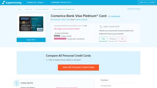 Comerica Bank Visa Platinum® Card Reviews - Personal Credit Cards ...