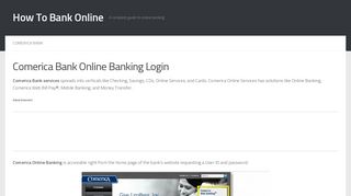 Comerica Bank Online Banking Login | How To Bank Online