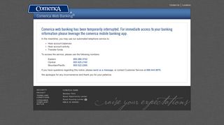 Comerica Web Banking is Undergoing Scheduled Maintenance ...