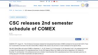 CSC releases 2nd semester schedule of COMEX | Philippine ...
