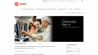 ComfortSite Login | Trane Commercial Parts & Supplies