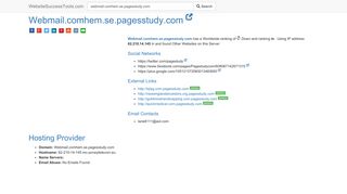 Webmail.comhem.se.pagesstudy.com Error Analysis (By Tools)