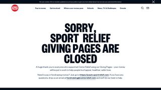 Giving pages closed | Sport Relief