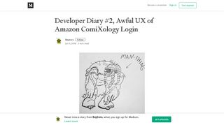 Developer Diary #2, Awful UX of Amazon ComiXology Login - Medium
