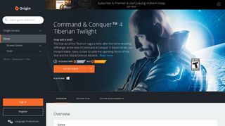 Command & Conquer™ 4 Tiberian Twilight for PC | Origin