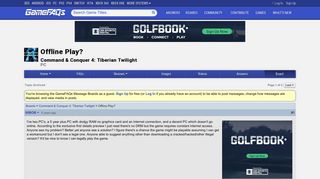 Offline Play? - Command & Conquer 4: Tiberian Twilight Message ...