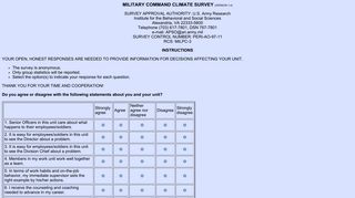 Military Command Climate Survey - Army.mil
