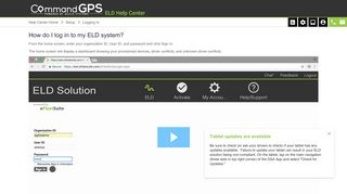 How do I log in to my ELD system? - CommandGPS