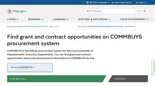 Find grant and contract opportunities on COMMBUYS procurement ...