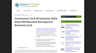 Commence Card (Previously Sallie Mae) Will ... - Doctor Of Credit