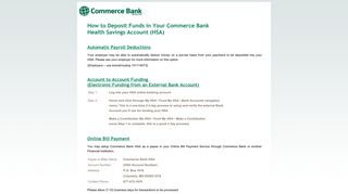 Health Savings Account Funds | Commerce Bank
