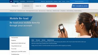 Mobile Re-load | Services | Internet Banking | Commercial Bank Sri ...