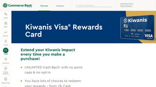 Kiwanis Visa® Rewards Card | Commerce Bank