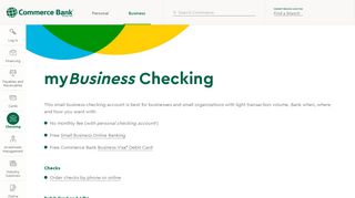 myBusiness Checking | Small Business Checking | Commerce Bank