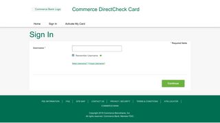 Commerce DirectCheck Card - Sign In - visaprepaidprocessing.com