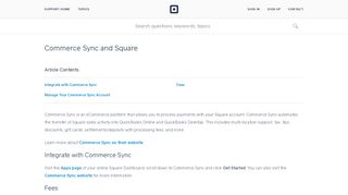 Commerce Sync and Square | Square Support Center - US
