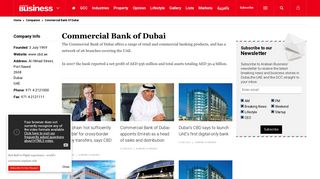 Commercial Bank of Dubai Company Information, Contact, Address ...