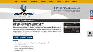 Cooper Tires Credit Card - Falcon Tire Center