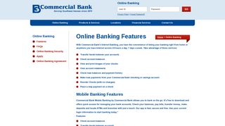Online Banking Features - Commercial Bank