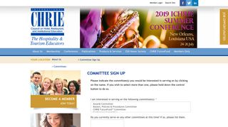 Committee Sign Up - International CHRIE
