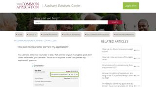 How can my Counselor preview my application? - Common App ...