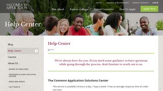 Help Center | The Common Application