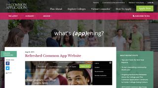 Refreshed Common App Website | The Common Application