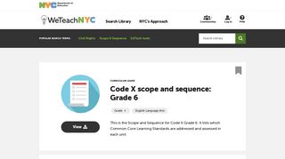 Code X scope and sequence: Grade 6 | WeTeachNYC