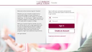 The Common Application | Applicant Login Page