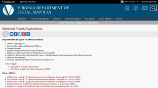 Medicaid Forms/Applications - Virginia Department of Social Services