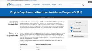 Virginia Supplemental Nutrition Assistance Program ... - Benefits.gov