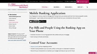 Mobile Banking App - First Commonwealth Bank