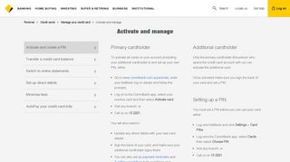 Activate and manage - Credit cards - Commonwealth Bank
