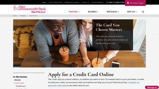 Apply For A Personal Credit Card | First Commonwealth Bank